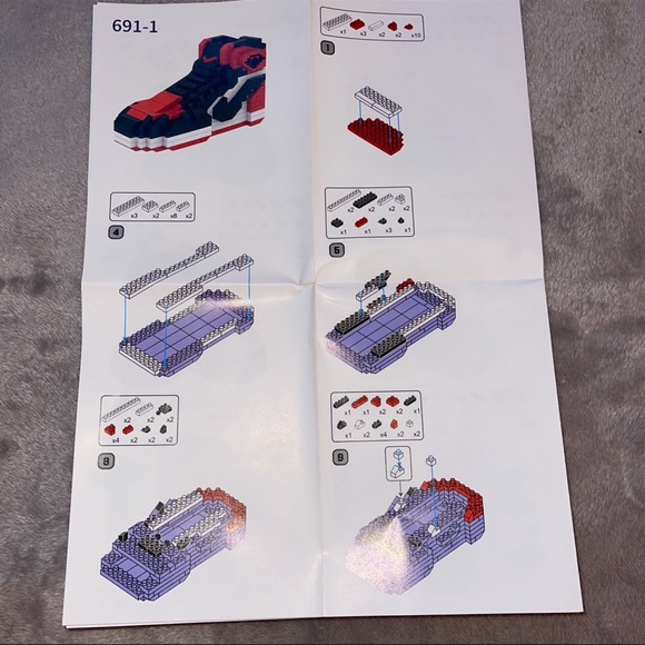 Nike/ Air Jordan black/red/white building mini block air super sneakers - Picture 2 of 3